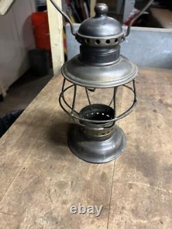 Antique Rare Aug 31 75 Railroad RR Brass Oil Lantern Lamp Conductor Presentation
