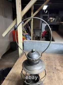 Antique Rare Aug 31 75 Railroad RR Brass Oil Lantern Lamp Conductor Presentation