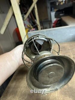 Antique Rare Aug 31 75 Railroad RR Brass Oil Lantern Lamp Conductor Presentation