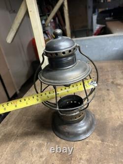 Antique Rare Aug 31 75 Railroad RR Brass Oil Lantern Lamp Conductor Presentation
