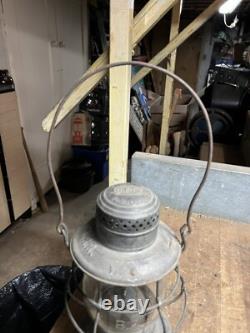 Antique Rare B&A RR Dietz No 6 NY Railroad Oil Barn Lantern Lamp Bell Bottom USA
