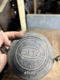 Antique Rare B&A RR Dietz No 6 NY Railroad Oil Barn Lantern Lamp Bell Bottom USA