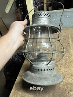 Antique Rare B&A RR Dietz No 6 NY Railroad Oil Barn Lantern Lamp Bell Bottom USA