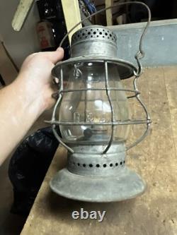 Antique Rare B&A RR Dietz No 6 NY Railroad Oil Barn Lantern Lamp Bell Bottom USA