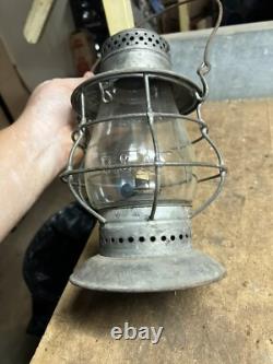 Antique Rare B&A RR Dietz No 6 NY Railroad Oil Barn Lantern Lamp Bell Bottom USA