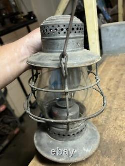 Antique Rare B&A RR Dietz No 6 NY Railroad Oil Barn Lantern Lamp Bell Bottom USA