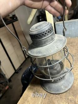 Antique Rare B&A RR Dietz No 6 NY Railroad Oil Barn Lantern Lamp Bell Bottom USA