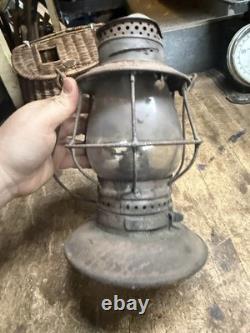 Antique Rare CVRR Central Vermont Railway VT Railroad RR Oil Lantern Bell Bottom
