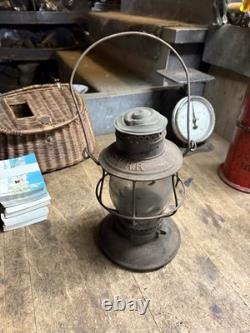 Antique Rare CVRR Central Vermont Railway VT Railroad RR Oil Lantern Bell Bottom