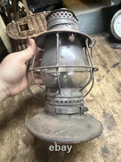 Antique Rare CVRR Central Vermont Railway VT Railroad RR Oil Lantern Bell Bottom
