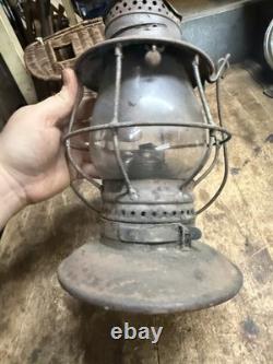 Antique Rare CVRR Central Vermont Railway VT Railroad RR Oil Lantern Bell Bottom