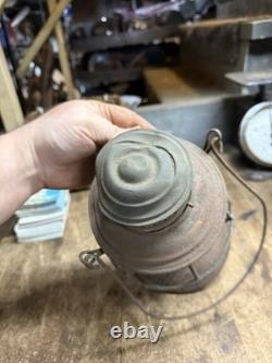 Antique Rare CVRR Central Vermont Railway VT Railroad RR Oil Lantern Bell Bottom