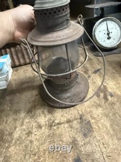 Antique Rare CVRR Central Vermont Railway VT Railroad RR Oil Lantern Bell Bottom