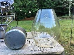 Antique Rock Island Lines Railroad Lantern with Clear Cast Safety First CNX Glob