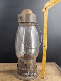 Antique S. Sargent 1861 Fixed Globe Brass Top Lantern Not Railroad