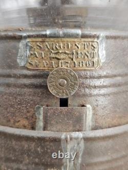 Antique S. Sargent 1861 Fixed Globe Brass Top Lantern Not Railroad