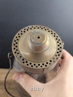 Antique S. Sargent 1861 Fixed Globe Brass Top Lantern Not Railroad