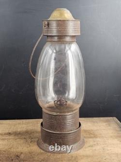 Antique S. Sargent 1861 Fixed Globe Brass Top Lantern Not Railroad