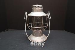 Antique Santa Fe Railroad RR Lantern Clear Globe Bell Bottom Vintage