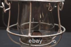 Antique Santa Fe Railroad RR Lantern Clear Globe Bell Bottom Vintage