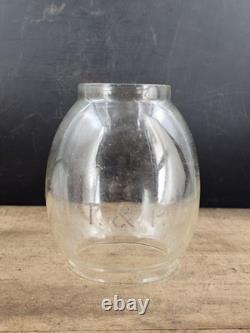 Antique T&P Texas And Pacific Railroad Lamp Lantern Etched Globe No. 39 Barrel