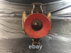 Antique The ADLAKE Non-Sweating Lamp Chicago Railroad Train Switch Lantern 4 Way