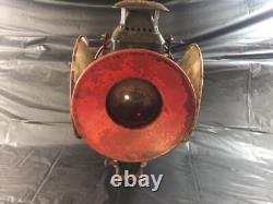 Antique The ADLAKE Non-Sweating Lamp Chicago Railroad Train Switch Lantern 4 Way