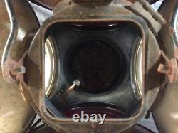 Antique The ADLAKE Non-Sweating Lamp Chicago Railroad Train Switch Lantern 4 Way