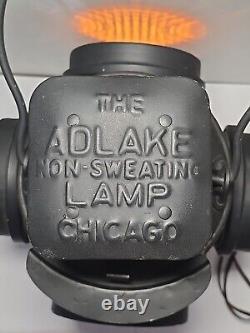 Antique The Adlake Non-Sweating Lamp Chicago Four-Way Switch Signal Railroad