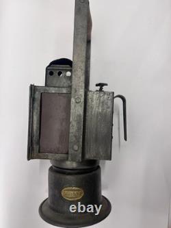 Antique Train Lantern Vintage Railroad Lamp Industrial Rustic Collectible