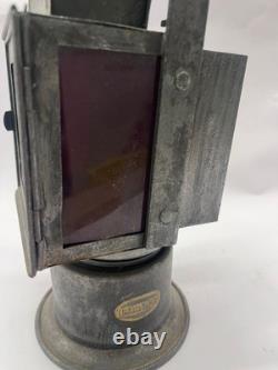 Antique Train Lantern Vintage Railroad Lamp Industrial Rustic Collectible