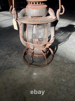Antique USA Boston & Maine Central Railroad Oil Lantern Dietz Vesta Lamp Us