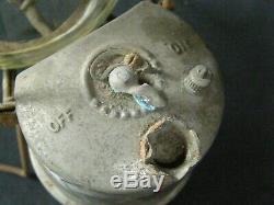 Antique Unusual Side Tank Gas Pressure Lantern Lamp Miners Railroad Ship Barn