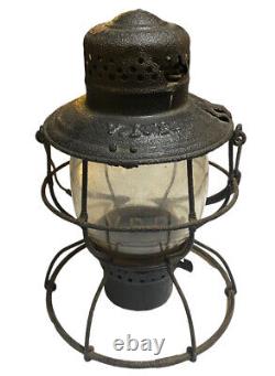 Antique Vandalia V. R. R Rail Road Lantern Black RARE! RUSTING/NOT GOOD