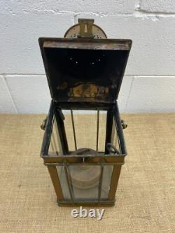Antique Victorian Railway Copper Oil Lantern Lamp With Burner