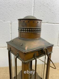 Antique Victorian Railway Copper Oil Lantern Lamp With Burner
