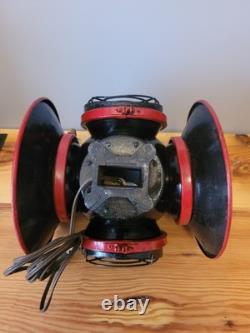 Antique/Vintage Adlake 4-Way Reflex Railroad Switch Lamp Electrified Decor