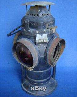 Antique Vintage Adlake Non-sweating Rr 4-way Signal Railroad Lamp Switch Lantern