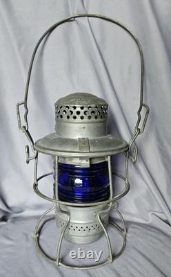 Antique Vintage Armspear Norfolk And Western Blue Globe Railroad Lantern