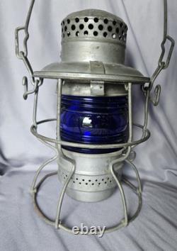 Antique Vintage Armspear Norfolk And Western Blue Globe Railroad Lantern
