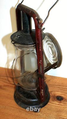 Antique Vintage Dietz HY-LO Railroad Lantern with4.5 CLEAR GLASS LENS Signal Lamp