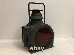 Antique Vintage Railway Lantern Iron Lamp Light Torch German #02