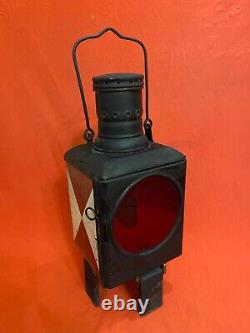 Antique Vintage Railway Lantern Iron Lamp Light Torch German Train Kerosene Lamp