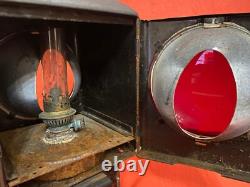 Antique Vintage Railway Lantern Iron Lamp Light Torch German Train Kerosene Lamp