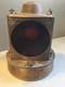 Antique Vtg 40's BRITISH RAILWAY LANTERN Lamp BRW Kerosene Brass w Red Glass 8.5