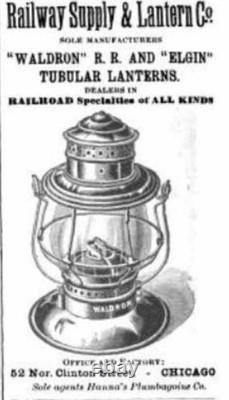 Antique WALDRON 1883 wick Trimmer Patent Lantern railroad Lamp Very Rare Model