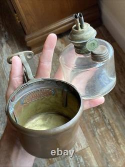 Antique WM PORTERS SONS NY Plume & Atwood Railway Caboose Oil Lamp Wall Mount