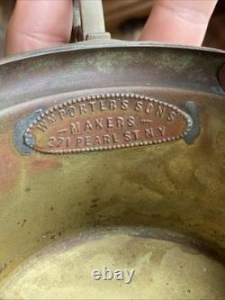 Antique WM PORTERS SONS NY Plume & Atwood Railway Caboose Oil Lamp Wall Mount
