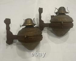Antique Wall Sconce Oil Lamp, Railroad Station, Caboose Eagle Burner Lantern