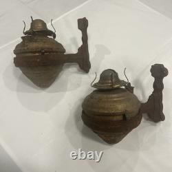 Antique Wall Sconce Oil Lamp, Railroad Station, Caboose Eagle Burner Lantern